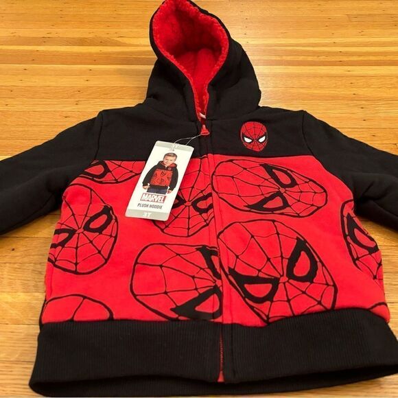 Marvel Spiderman Fleece/plush Zip Up Hoodie NWT - Picture 3 of 6